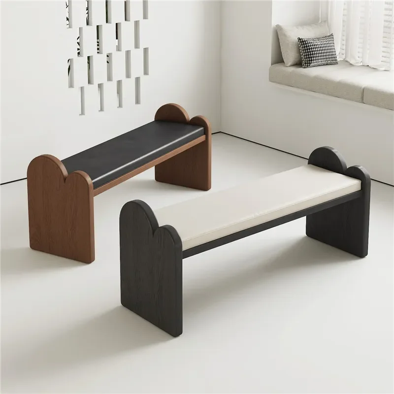 Medieval Solid Wood Bench Bedroom Cloakroom Bedside Sofa Stool Creative Dining Table Bench Home Shoe Change Stool