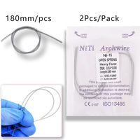 2 Pcs/Pack Dental Orthodontics Open Coil Spring 0.010/0.012*180mm Niti Elastic Coil Spring Dentistry Accessories