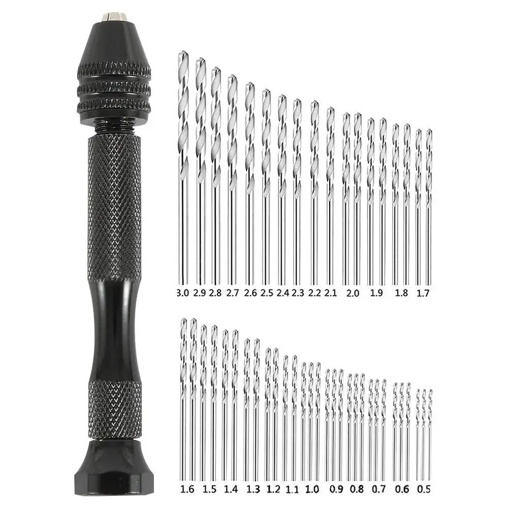 Micro Mini Drill Bits Grupo Pin Manual Carpintaria para Modelo Jóias de Resina Hole Maker Puncher Ferramentas Artesanais 0.53.0 mm 49 Pcs
