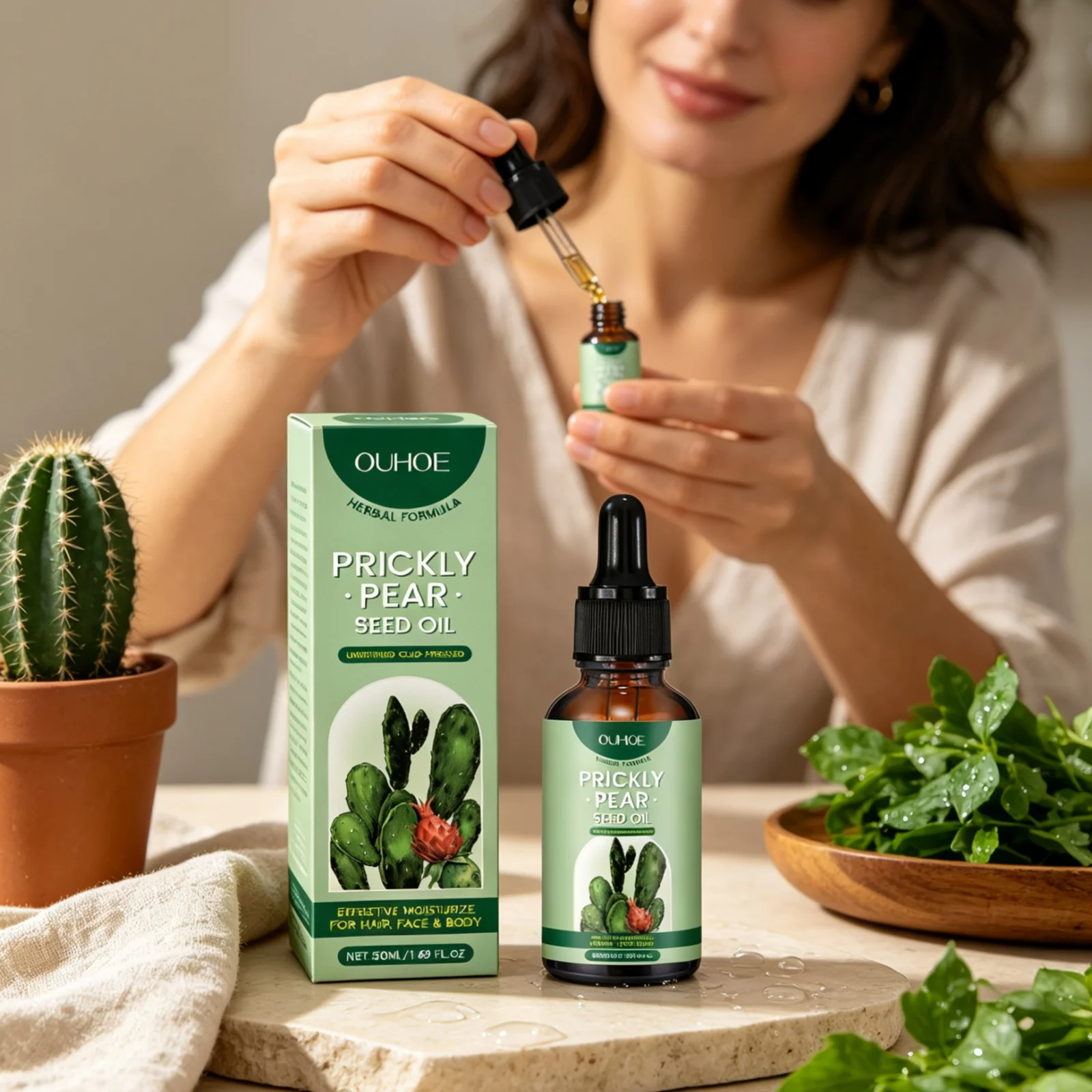 Hair Care Natural - OUHOE Cactus Essential Oil Nourishing Scalp