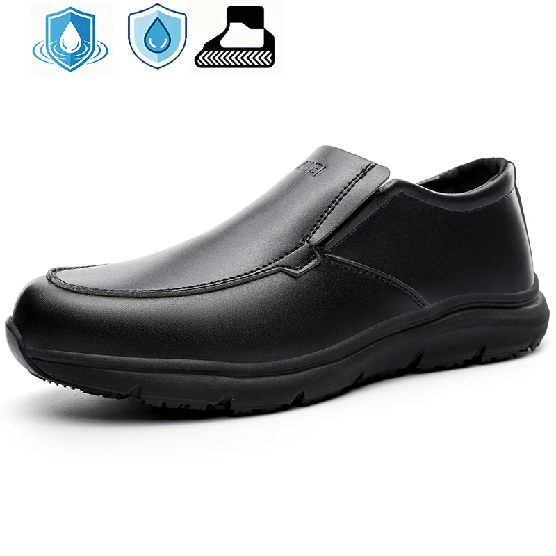 Zuecos de chef antideslizantes e impermeables, resistentes al aceite, con soporte para el pie, zapatos de trabajo para cocineros y camareros