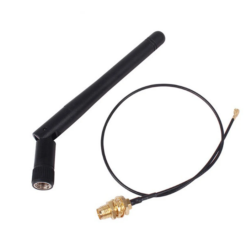 1Pcs 2.4G WiFi Antenna 3dBi Foldable antena 2.4GHz SMA Male for Wireless Router + PCI U.FL IPX to SMA Female 1.13 Pigtail Cable