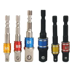 Impact Driver Socket Extension Adapter Extended Converter Power Drill Hex To High Speed Nut Male Square Wrench 1/4 3/8 1/2