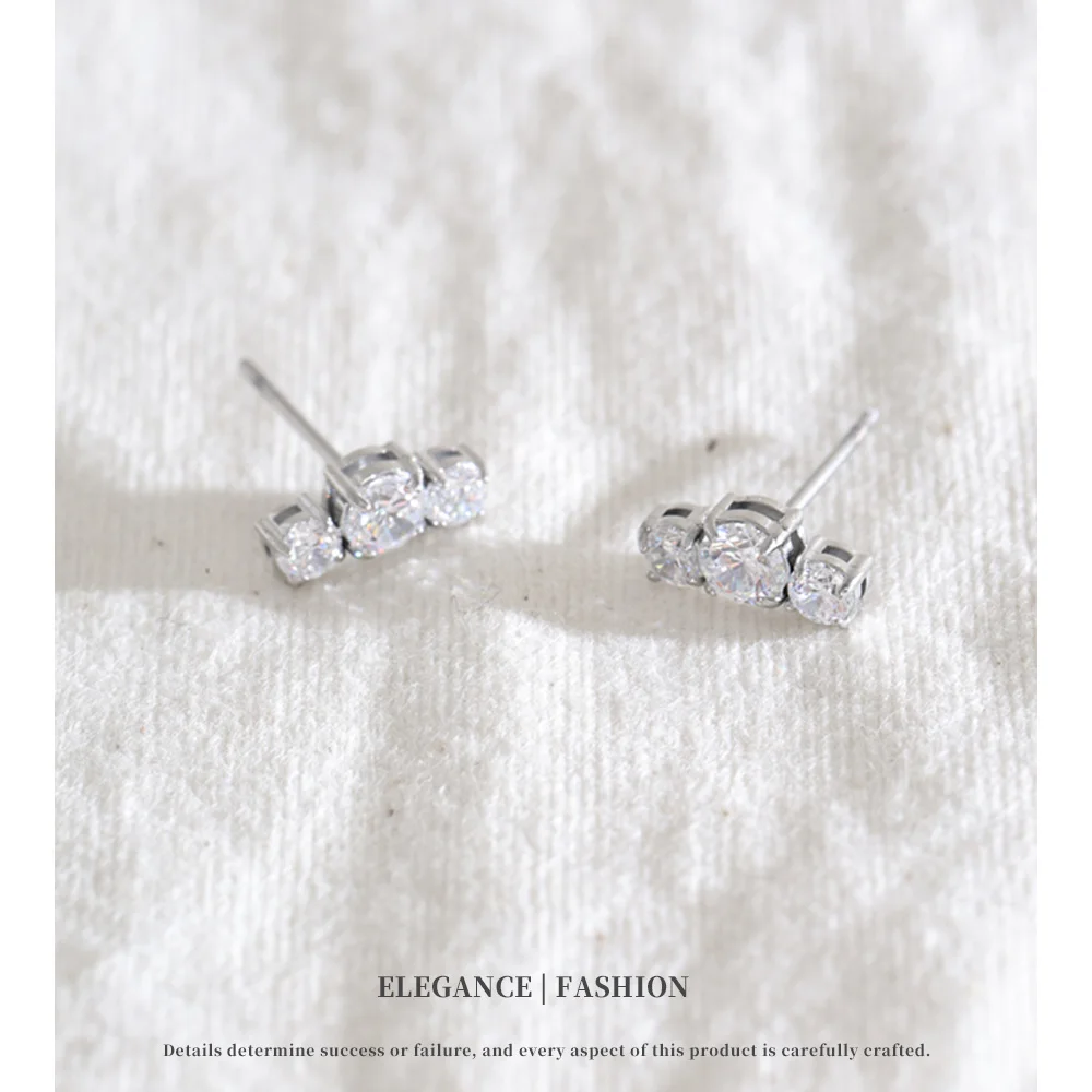 NiNice Fashion Exquisite Cubic Zirconia Stud Earrings Stainless Steel  for Women Jewelry New Arrivals Versatile Accessories