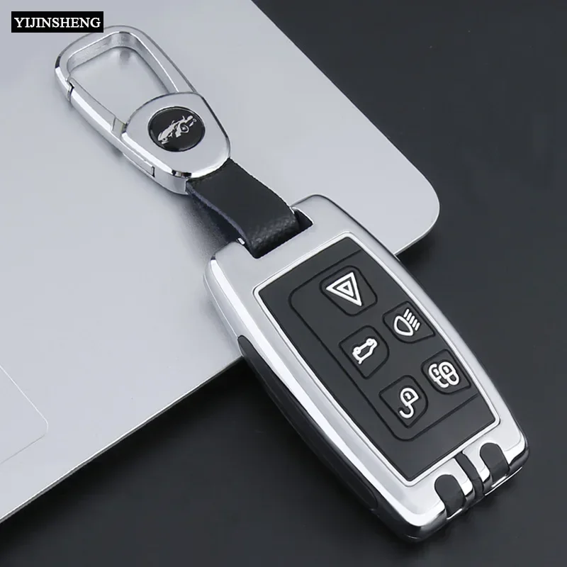 Zinc Alloy + Silicone Key Fob Cover Case for Land Rover Range Rover Sport Discovery 3 4 Elander 2 Evoque Remote Protection Shell