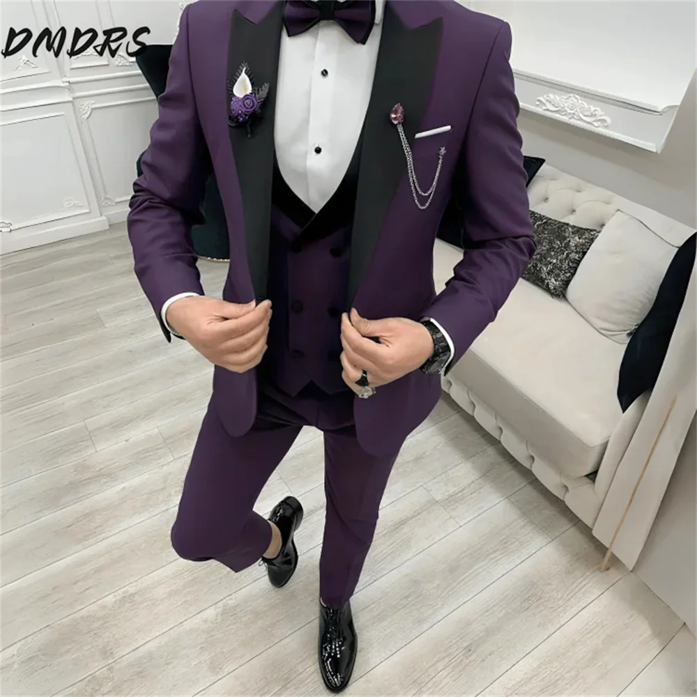 

Fashionable Men's Prom Suit 2PCS For Wedding 2025 Classic Colorblock Suit For Groomsmen Including Jacket Pants Suit Customized