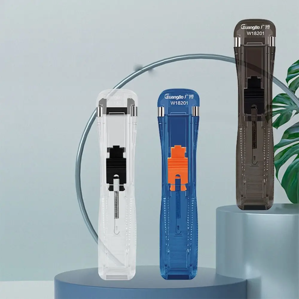 Staple Metal Clip Push Hand Paper Clipper with Refill Fixing Organizing Stapler Reusable Push Clamp for Document File Stationery