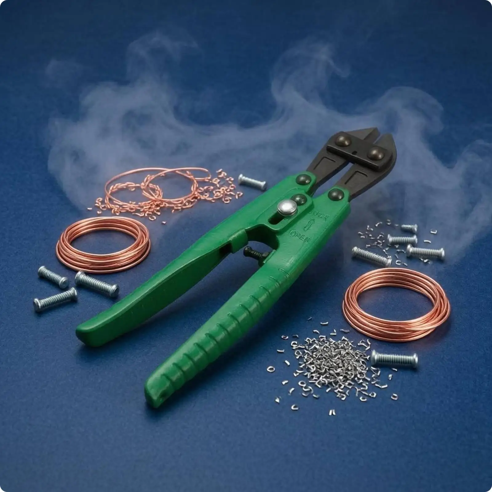 Locking Wire Cutter Ridged Grip Wire Cutter Green Coated Cutting Plier