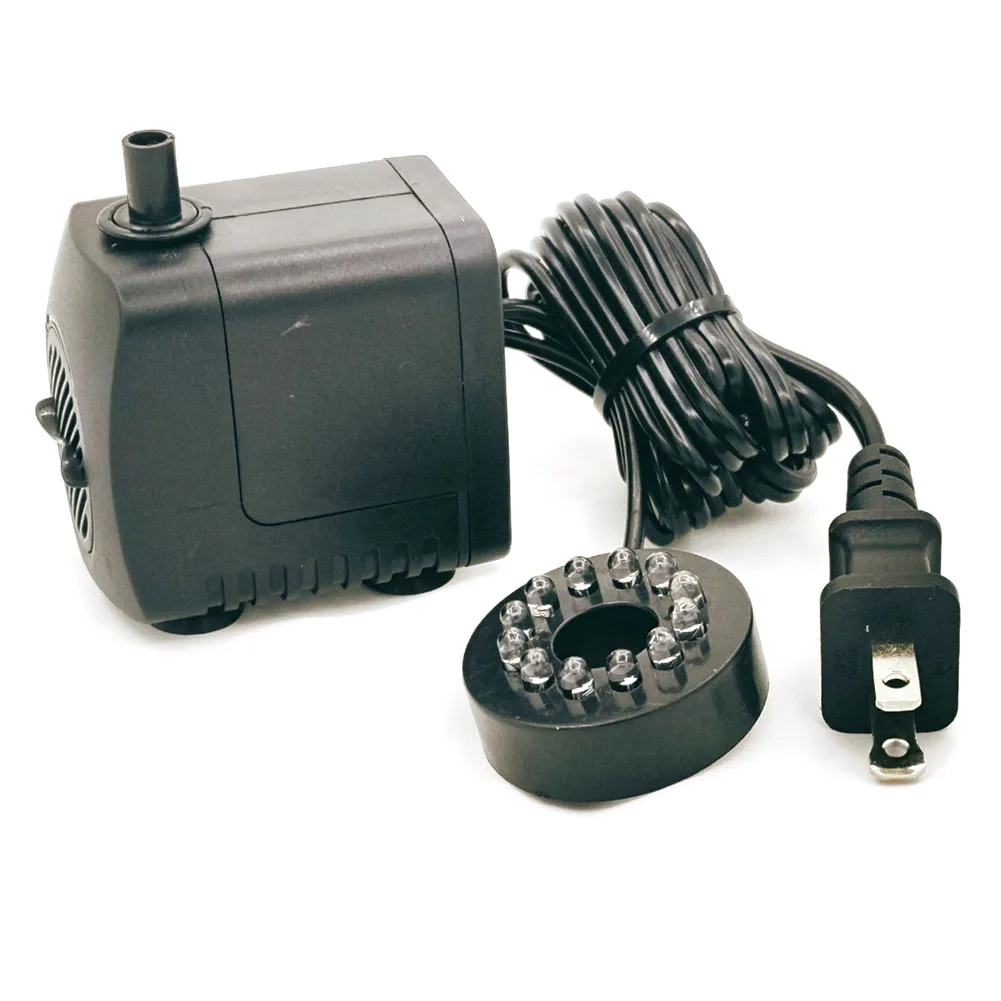 Para espectáculo de luces de fuente de acuario, bomba de agua sumergible equipada con LED multicolor, funciona con eficiencia en una potencia de 15W