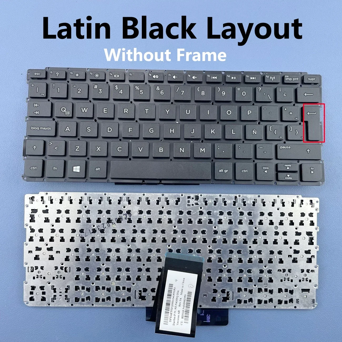 Latin Arabic Keyboard Laptop For HP Pavilion 10 10-E Series TouchSmart 10 10-E Series 9Z.NAMSQ.201 CS2SQ US Black Without Frame