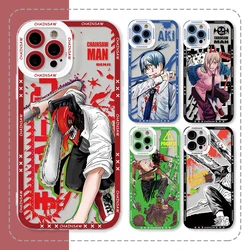 Anime Chainsaw Man Phone Case for Oppo A98 A96 A79 A78 A74 A60 A58 A57 A54 A53 A38 A17 A16 4G 5G Border Print Clear Soft Cover