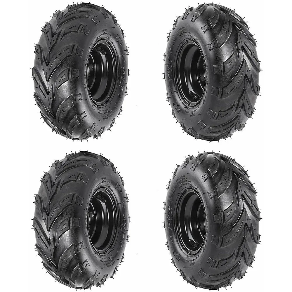 off-road145/70-6 Tubeless Wheel Tire with Rim 3 Bolt Pattern for 50cc 70cc 90cc 110cc 125cc ATV Go Kart UTV Quad Bike 4 Wheelers