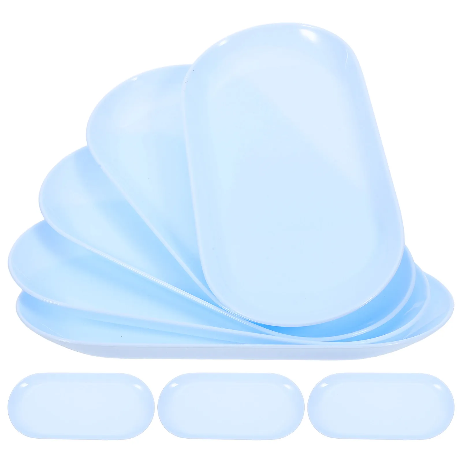 

Набор из 8 пластиковых подносов для украшений: Овальные подставки для колец, органайзеры для женских украшений, для хранения в ванной, декоративные тарелочки для мелочей