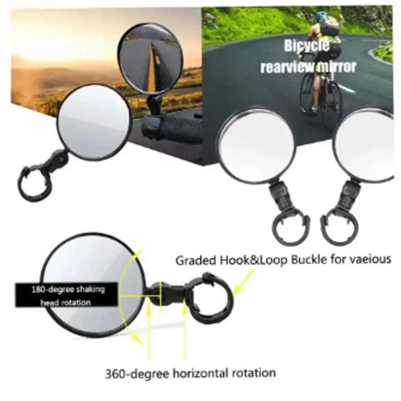 Bicycle Mirror Adjustable Rotate Angle Rearview Cycling Handlebar Rear View Mirror Bike Scooter Motorcycle Back Side Universal