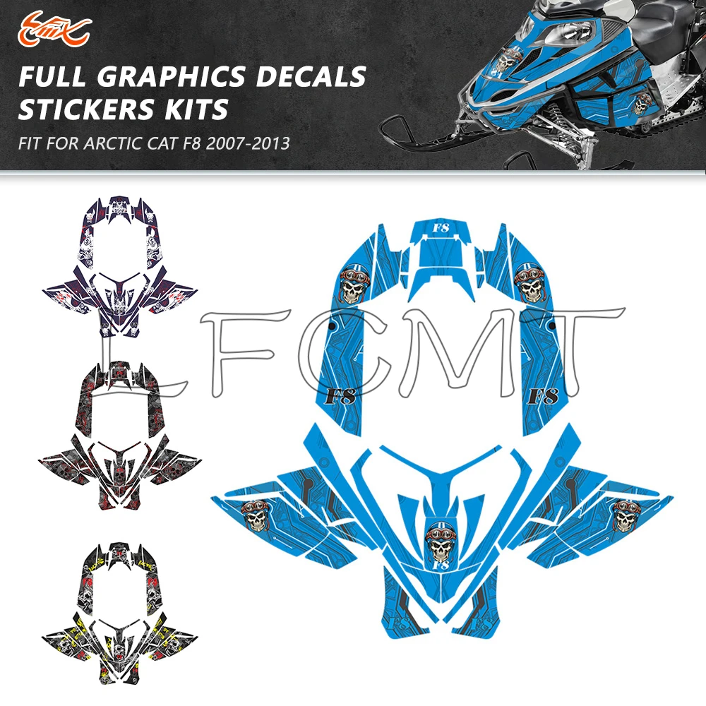 Fit for Snowmobile Arctic Cat F8 Series 2007-2013 2012 2011 2010 Graphics Background Decals Stickers Body Decor Sticker Kit