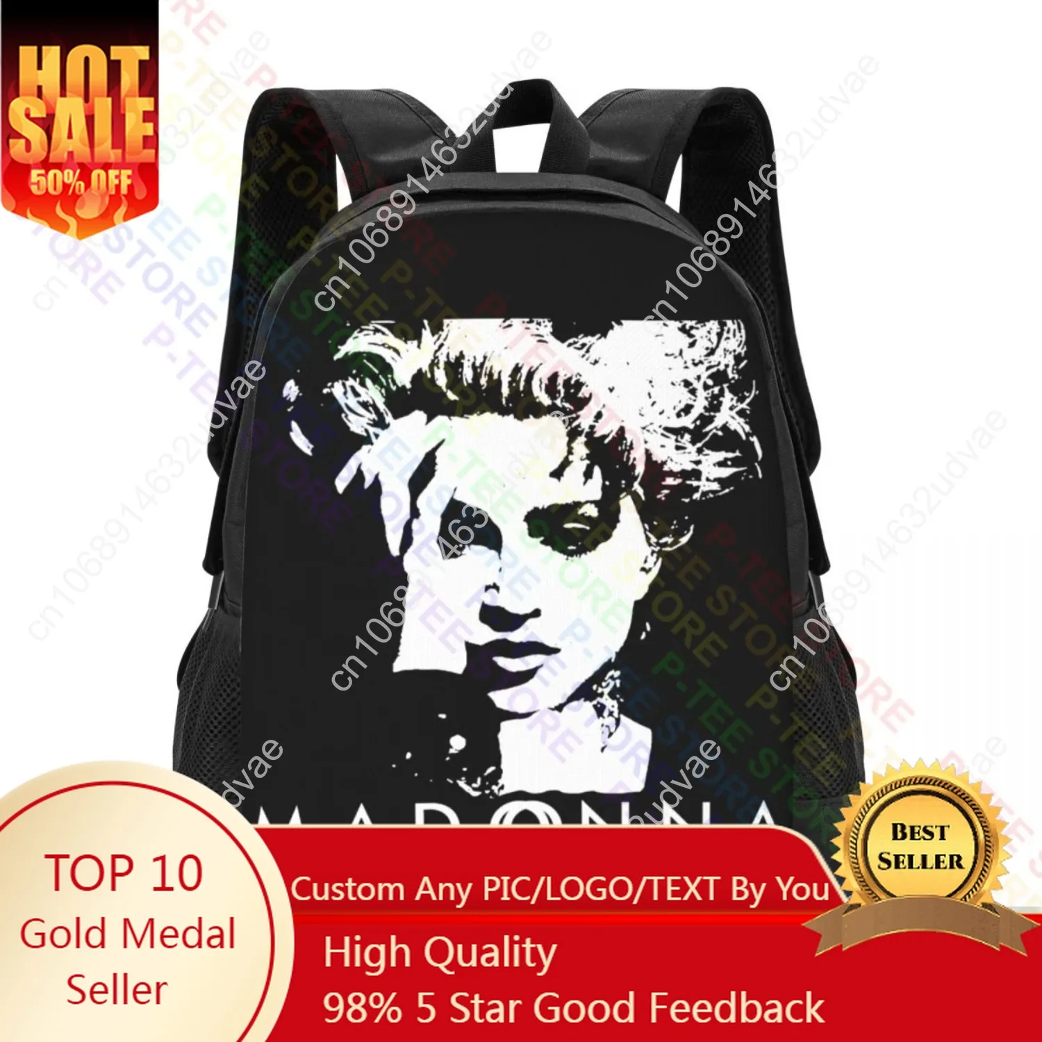 

New Madonna Louise Ciccone American SingerBackpack Large Capacity Travel 3d Printing