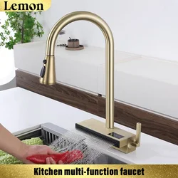 Kitchen faucet single hole pull-out spout kitchen sink mixer tap flow spray head hot and cold mixing tap