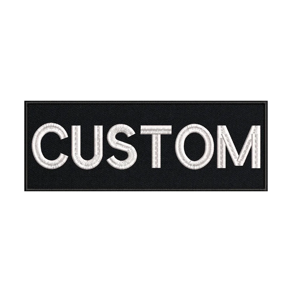 Embroidery Custom Patch Name Tape Hook and Loop Frame Border Type 15cm 22cm Black Green Tan Brown RG ACU Multicam