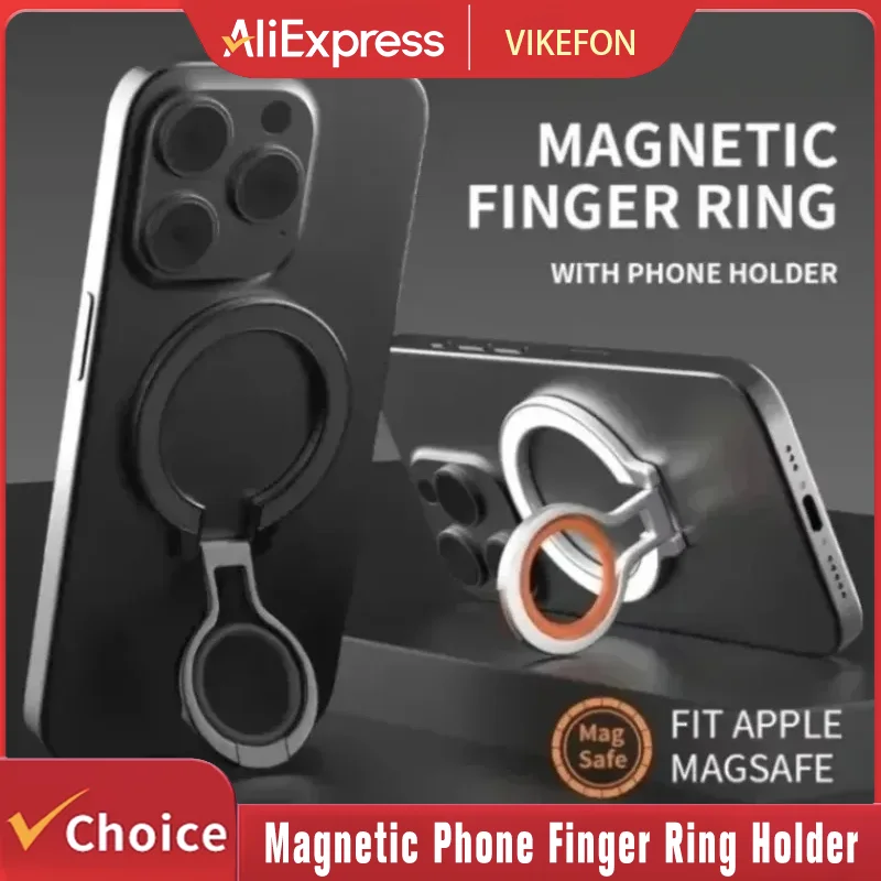 

360 ° Магнитный держатель-кольцо для телефона с креплением на палец, сильный магнитный кронштейн, подставка для мобильного телефона для Magsafe iPhone 17 16 15 14 13 12 Pro