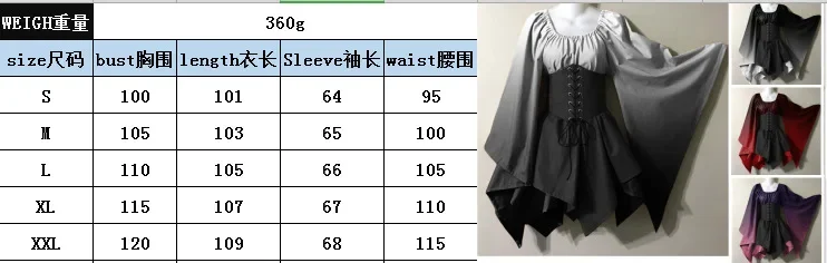 Robe de Cosplay Rétro a Imprimé Dégradé para mujer, Tenue de espectáculo de Halloween, Renacimiento du Moyen Âge