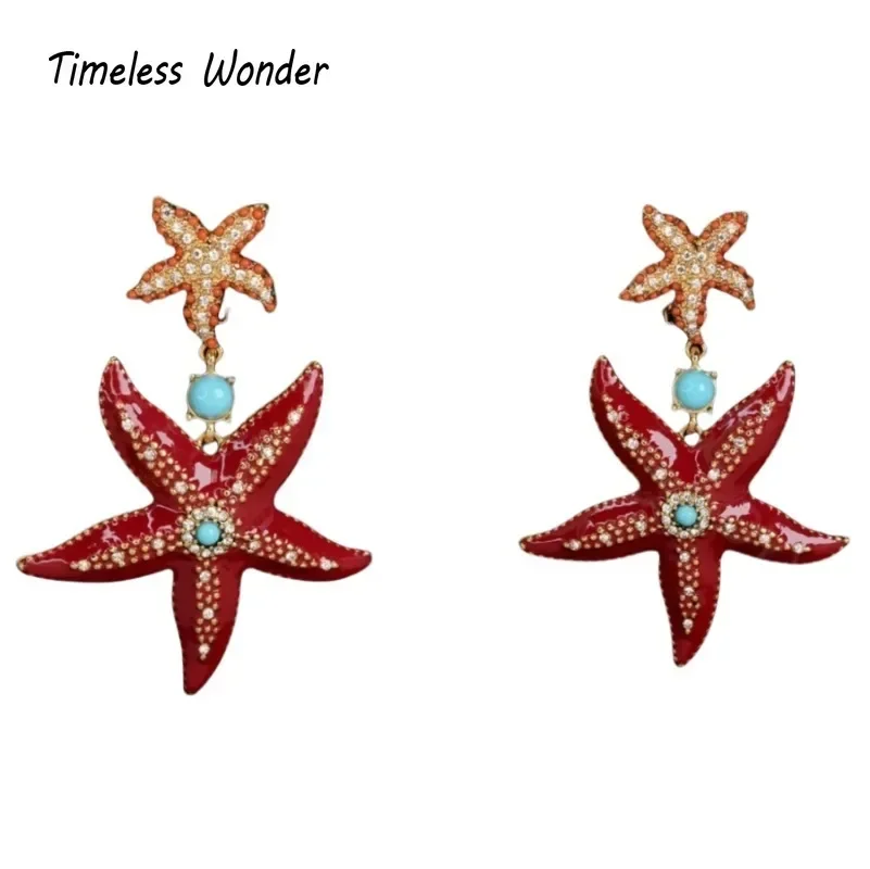 Senza tempo Wonder Fancy smalto Geo Star Fish Clip on orecchini per le donne Designer Jewelry Runway Rare Cute Top Gift Statement 2234