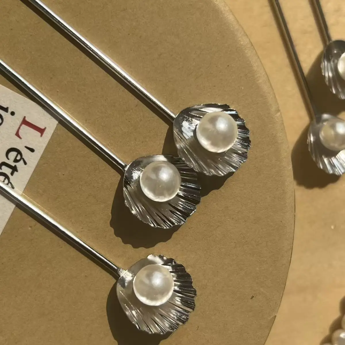 

1pcs 3pcs Stainless Steel Dessert Forks With Small Pearl Shell Fruit Salad Desserts Fork Set Tableware Table Decortion