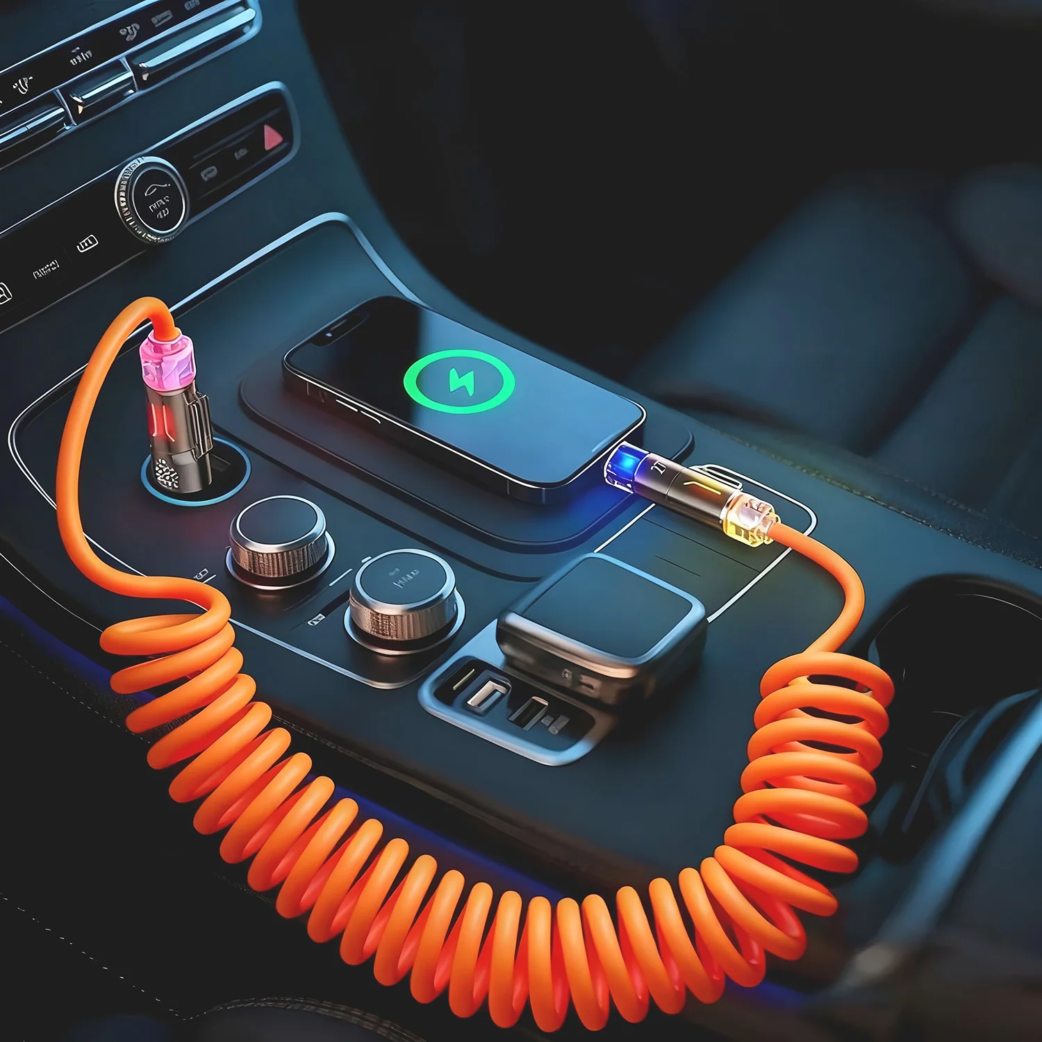 4 in 1 PD 240W Fast Charging Spring Cable USB Type C To Type C Data Cable Wire For iPhone 15 16 Samsung Xiaomi