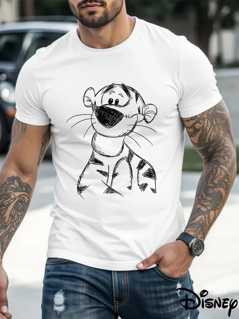 

Disney Tigger Winnie the Pooh T-shirt for adults Retro 3D Printed Cartoon Short Sleeve Tee Daily Casual Oversized T-shirt