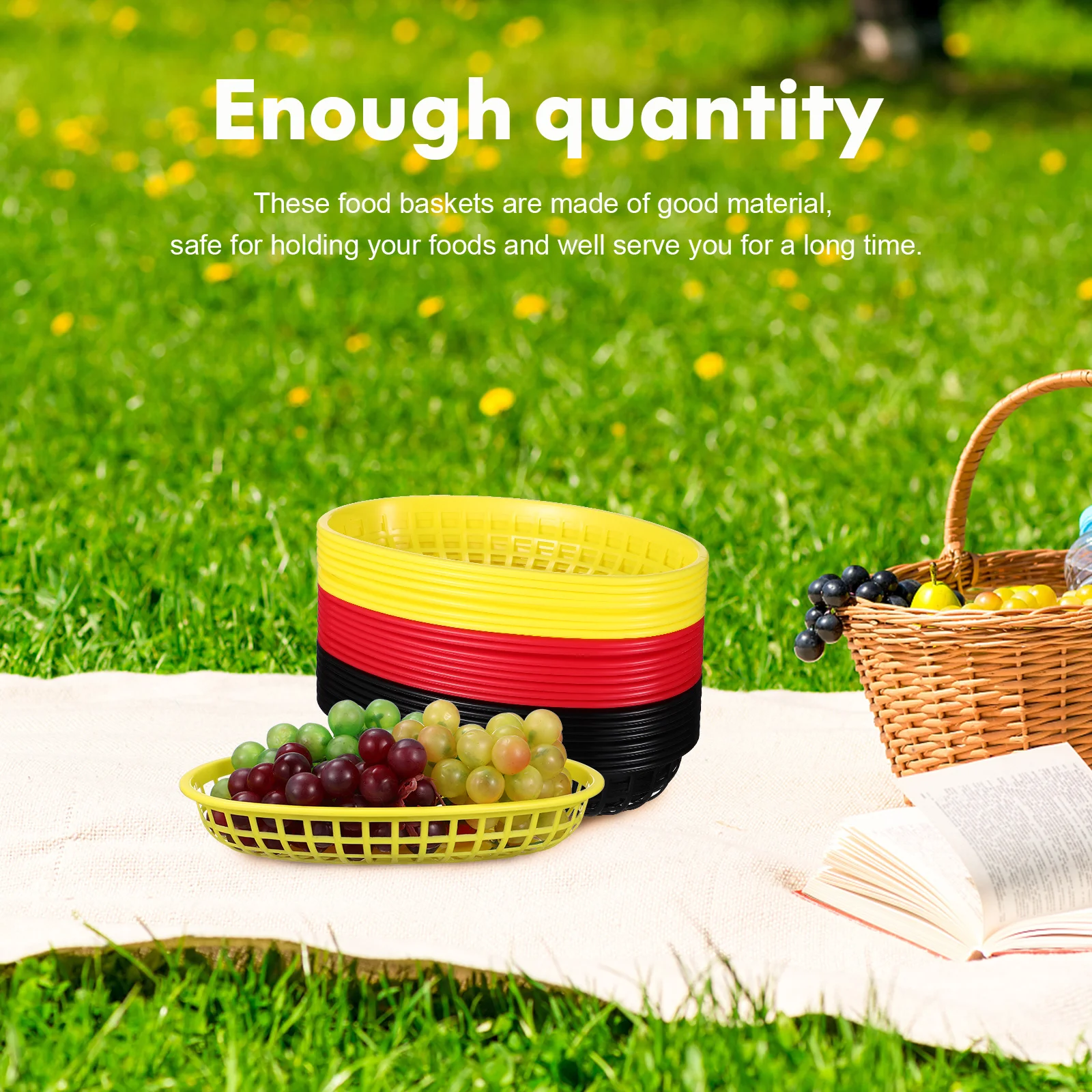 

24pcs Fast Food Basket Bread Basket Large Capacity Serving Tray For Burgers Hot Dogs French Fries Chip Snack Platter Garden