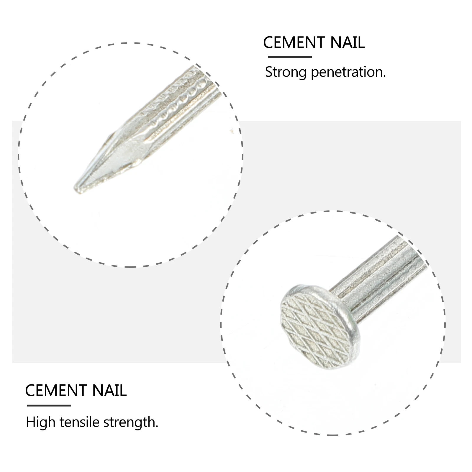 

310 Pcs Point Tip Steel Nail Wall Nails Hardened Cement Straight Grain Concrete