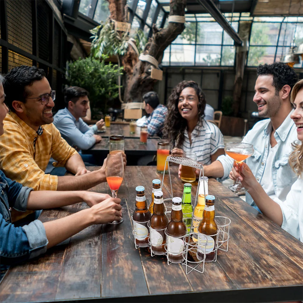 

1 шт., подставка для пива, железный органайзер, прочная ручка, удобная ручка, компактная кухонная корзина для хранения, подставка для пива