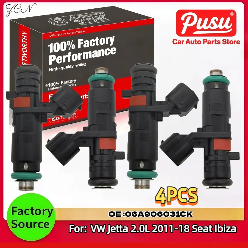 Juego de 4 inyectores de combustible 06A906031CK para Volkswagen Jetta 2.0L 2011-2018, para Seat Ibiza, reemplaza 06A906031CP