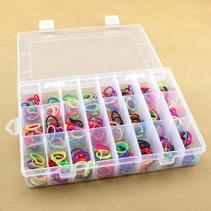 Adjustable 24 Compartment Slot Plastic Storage Box Jewelry Tool Container Display Case Organizer Holder Container