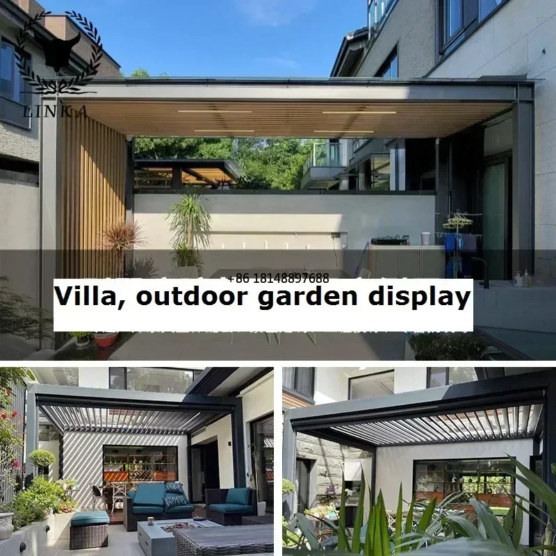 Outdoor Awning HDPE UV Protection Sun Shade Car Reception Garden Pergola Garage Solar Shade Black 3x4m 3x5m 4x5m Big size custom