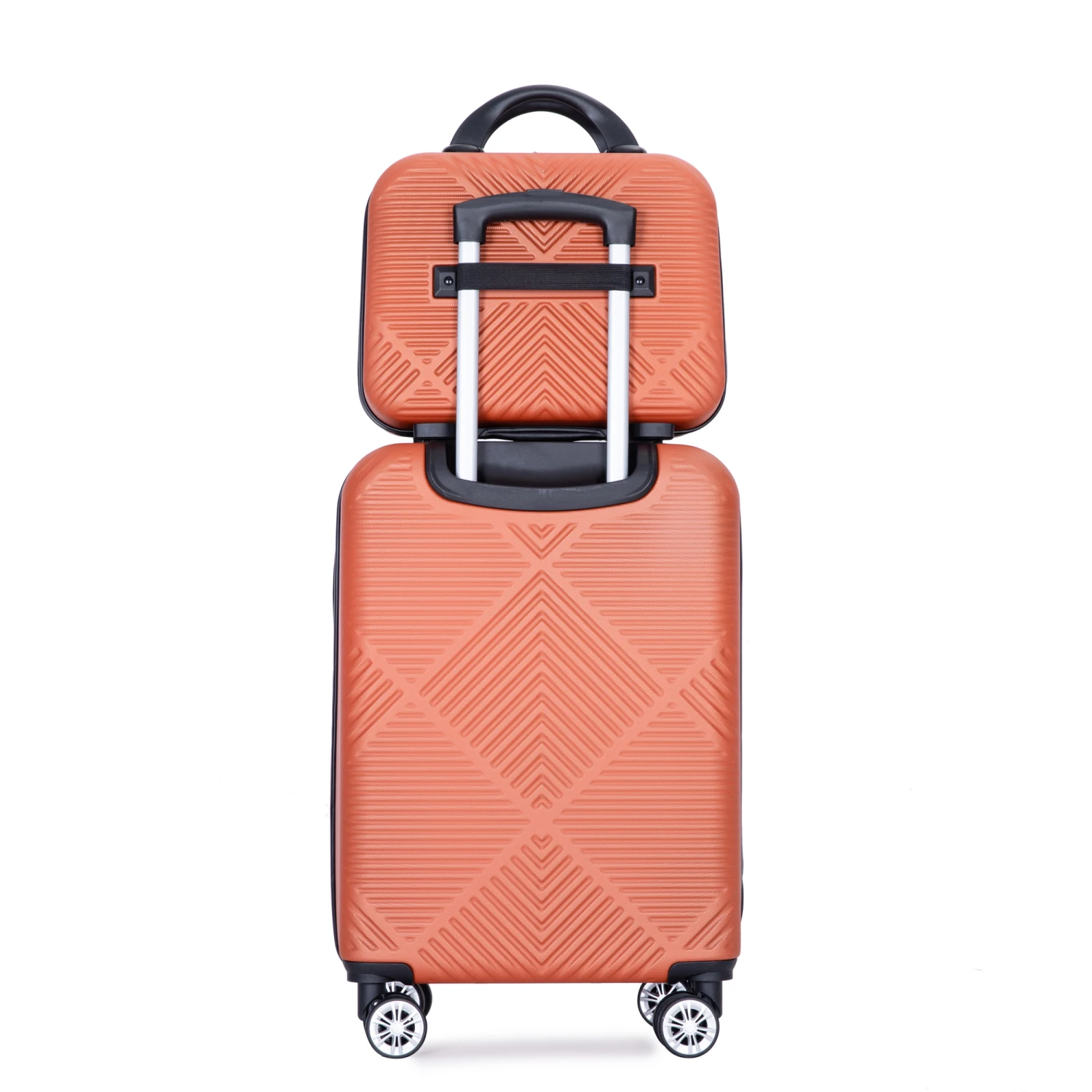 

2Piece Luggage Sets ABS Lightweight Suitcase , Spinner Wheels, (20/14) DARK ORANGE