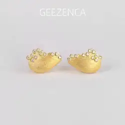 GEEZENCA 925 Sterling Silver 5A Zircon Stud Earrings For Women Artistic Beach Minimalistic Chic Small Earring 2023 New Gift