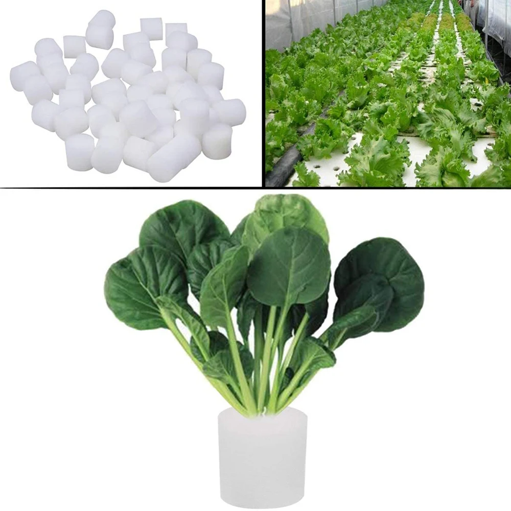 AA14 100Pcs/Set Hydroponic Gardening Plant Tools Planted Sponge Vegetable Cultivation System 44X30mm