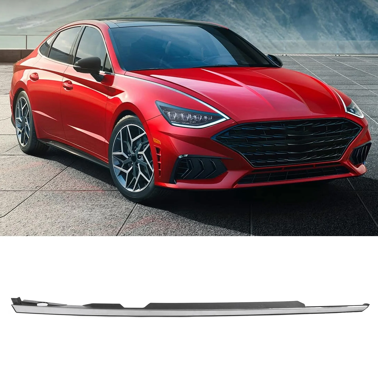 

Оконная накладка на брызговик, декоративная накладка на брызговик, стильный вид, хромированная накладка на брызговик, замена для Sonata 2020-2023 гг.