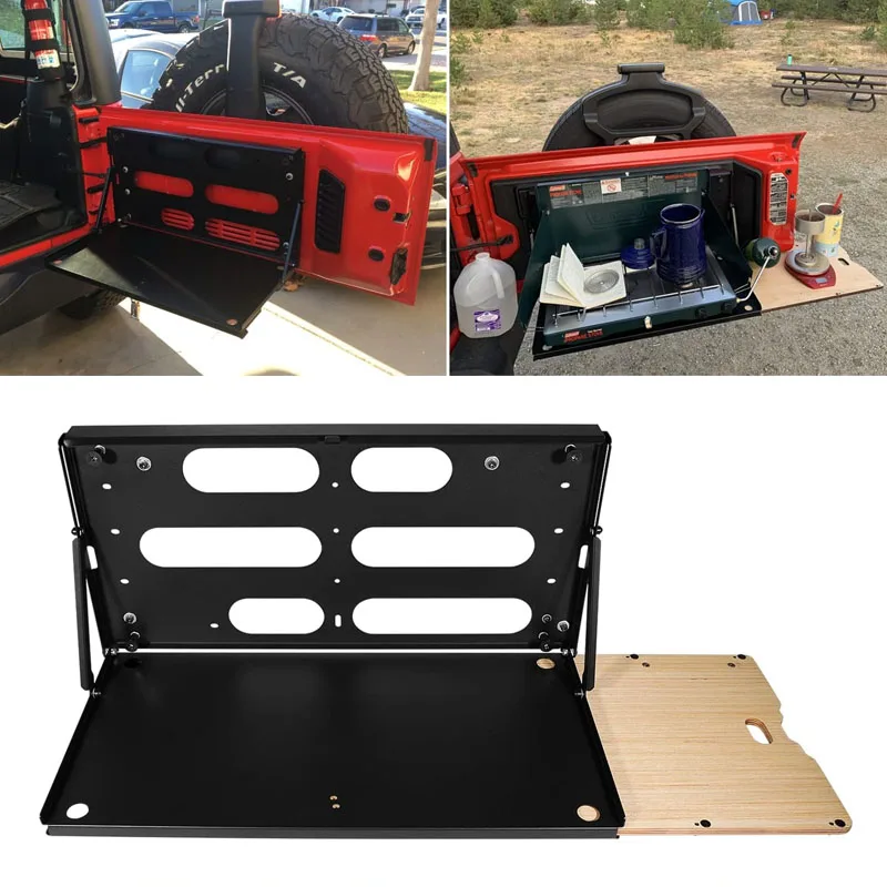 

Drop Down Tailgate Table Cargo Storage Rack Shelf Foldable Cargo Shelf Storage Fits for Jeep Wrangler JK JL 2007-2024