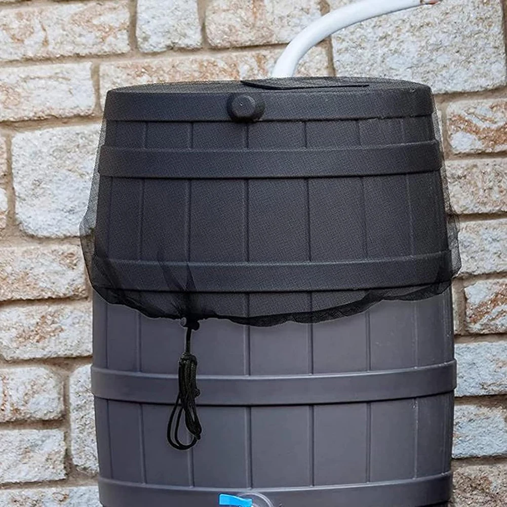 4pcs 95CM Outdoor Mesh Cover Netting For Rain Barrels Water Collection Buckets Cover Water Tank Protection Garden Supplies