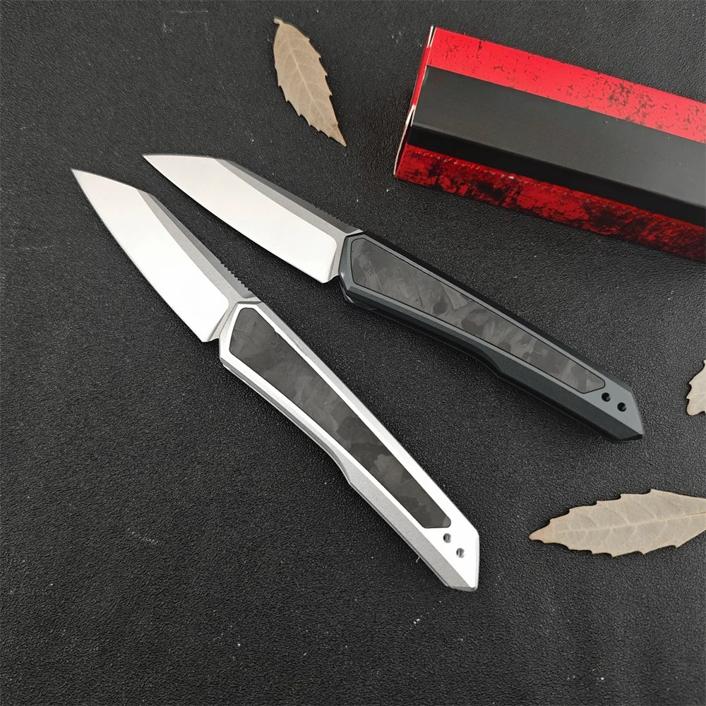 

KS 7050 Launch 20 AU TO Folding Knife Tanto Blade Clear Anodized Aluminum Handles with Carbon Fiber Inlays Hunting Camping Knive