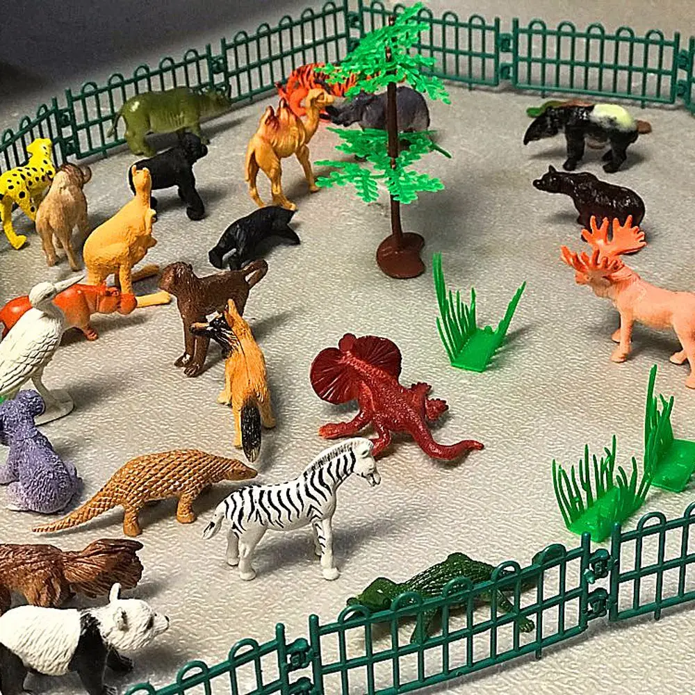 Gifts 53pcs/set Collection  Cognitive Development Mini Animal Model Animal World Zoo Model Simulation Animal Animal  Figure