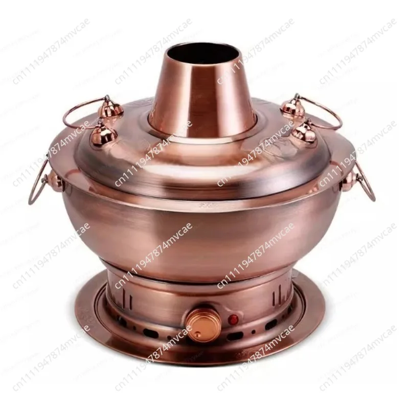 Stainless Steel Copper-Imitation Hot Pot for Cassette Stove, Commercial Use, Suitable for Shabu-ShabuLambChickenCooking