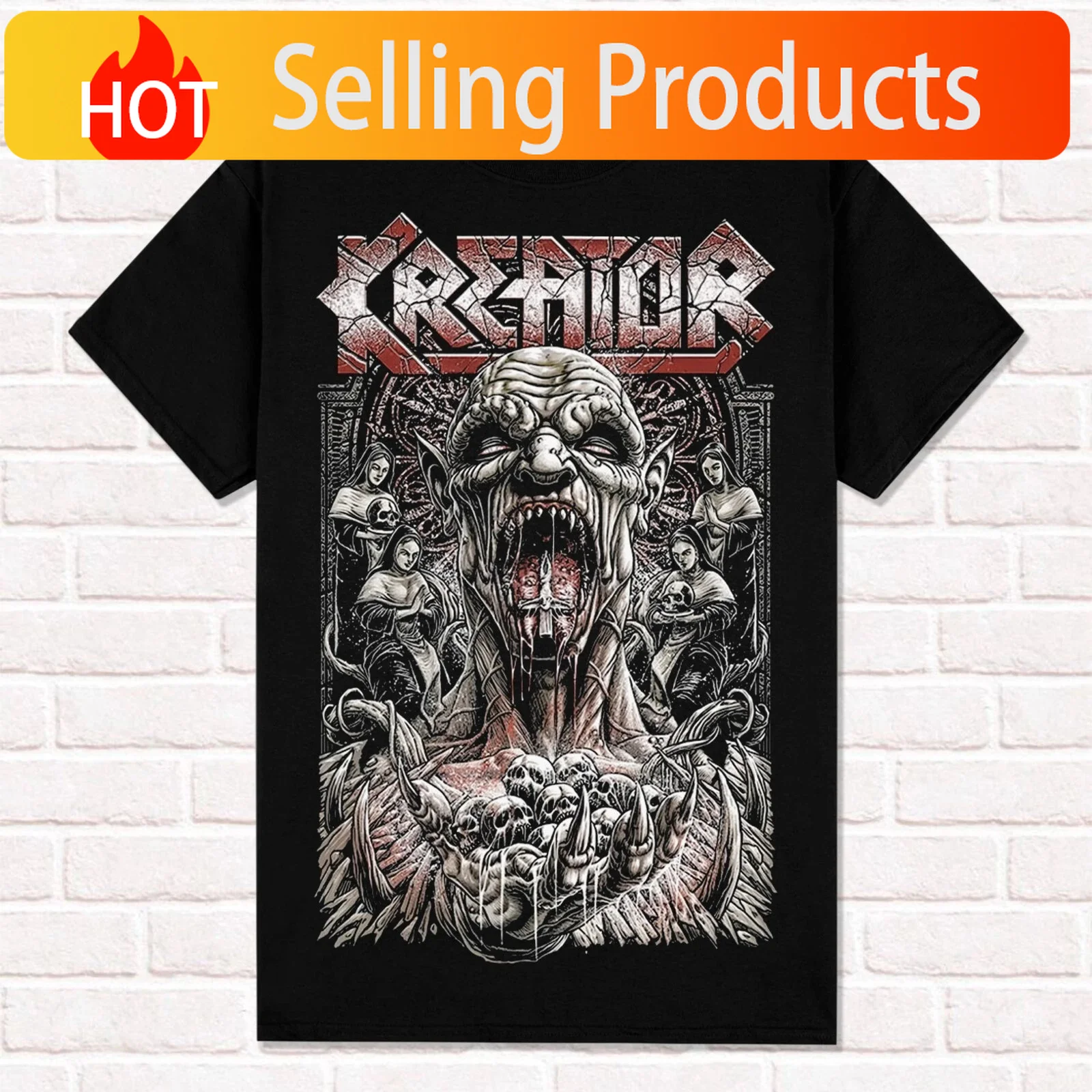 Kreator Black T-Shirt Killer of Jesus Thrash Metal Heavy Metal Summer Cotton Men Women Top Tee Streetwear Harajuku O-Neck HipHop