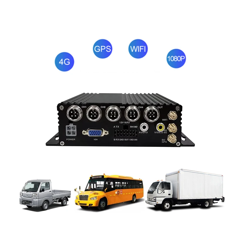 أنظمة تتبع الأسطول بطاقة SD 4ch MDVR 4g GPS WIFI مسجل فيديو رقمي متنقل DVR #2