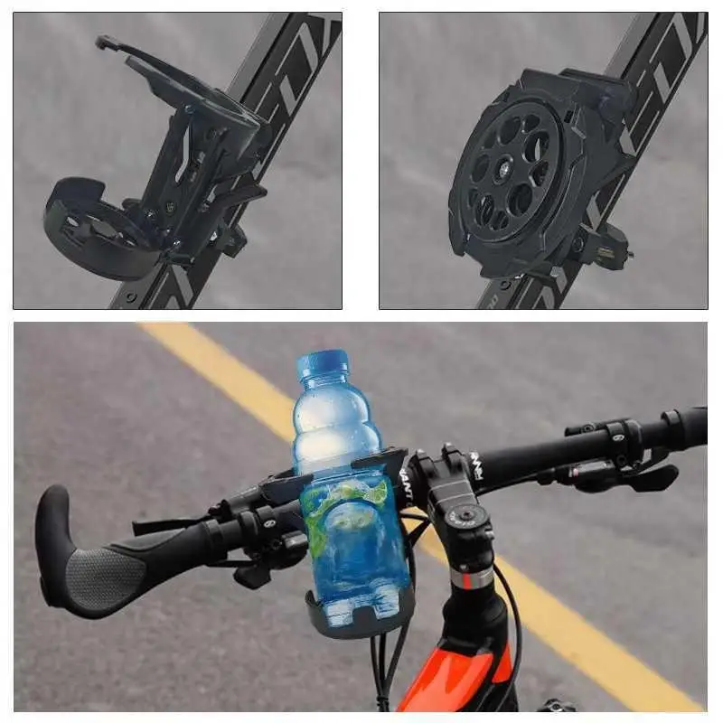[J] 1/4Pcs Motorcycles Bottle Holder Water Cup Bracket Holder Accessories Foldable Turntable Motorcycle Cup Holder For Handlebar