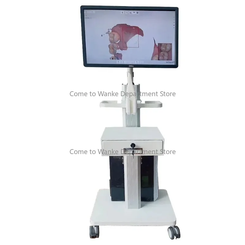 

Aluminum+ABS Plastic Hospital Oral Cart With Scanner Holder Office Mobile Trolley for Clinic