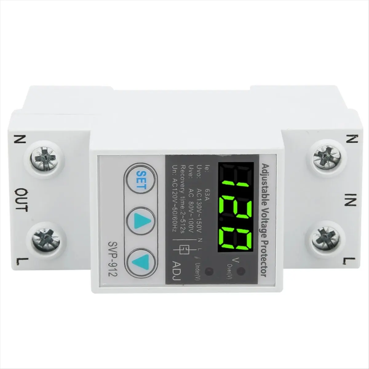 HOME USE-A SVP912 40A 120V AC Adjustable Self Recovery Under Voltage Current Protector Voltage Automatic Reset Protection