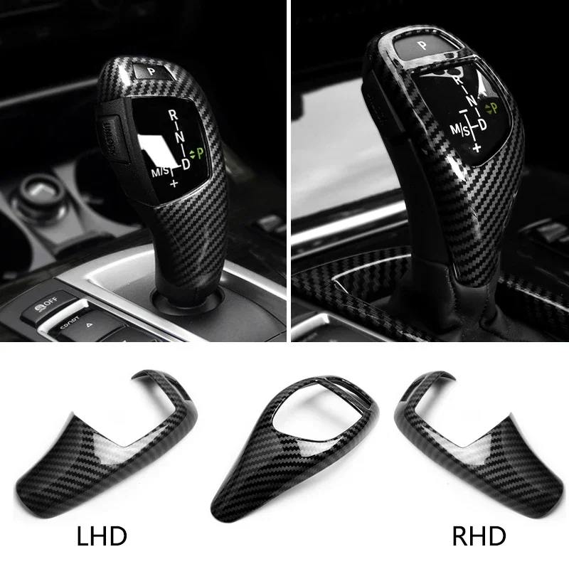 Car Styling Carbon Fiber Color Gear Shift Handle Cover Trim For BMW F30 F10 F15 F07 F20 F21 F22 F25 F32 F34 F36 E70 Accessories