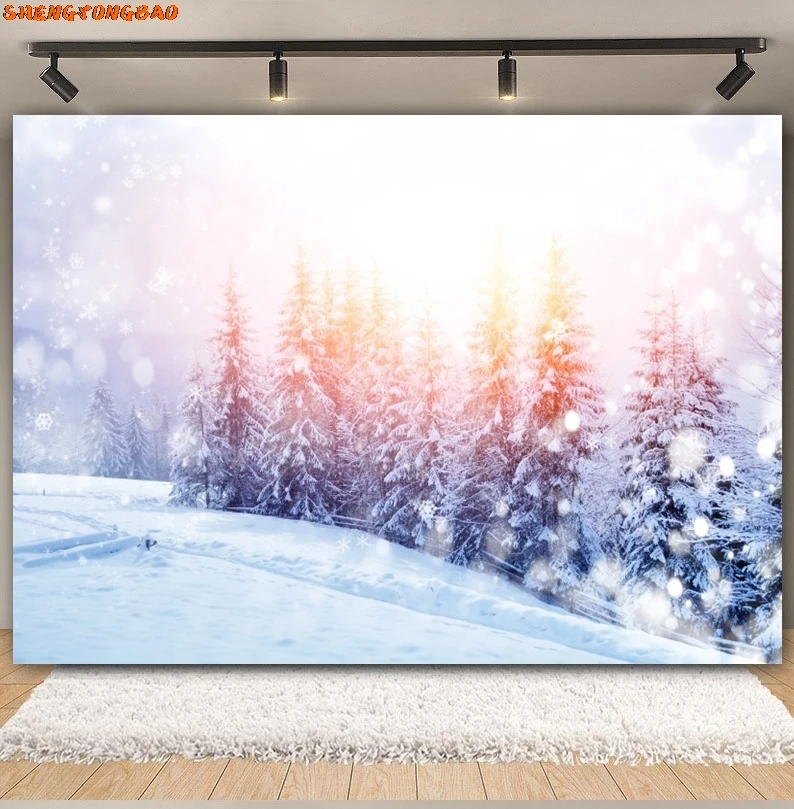 الشتاء الثلوج مشهد التصوير خلفية طبيعة الجبل المشهد عيد الميلاد شجرة صنوبر فلاش سلسلة خلفية الصورة استوديو الدعامة